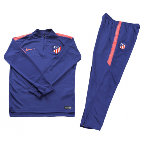 Kids Atletico Madrid 18/19 Training Sweat Top Tracksuit Blue With Pants